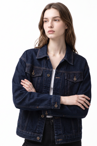 Women's Fall Classic Original Blue Button Front Denim Jacket