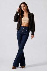 Women's High Waist Slim Flare Jeans