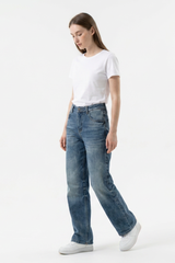 Women's High Waist Loose Straight Leg Jeans