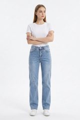 Women's Fall Classic Diagonal Seam Straight Leg Jeans