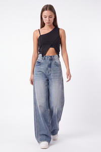 Women's Fall Side Hotfix Rhinestone Embellishment Jeans