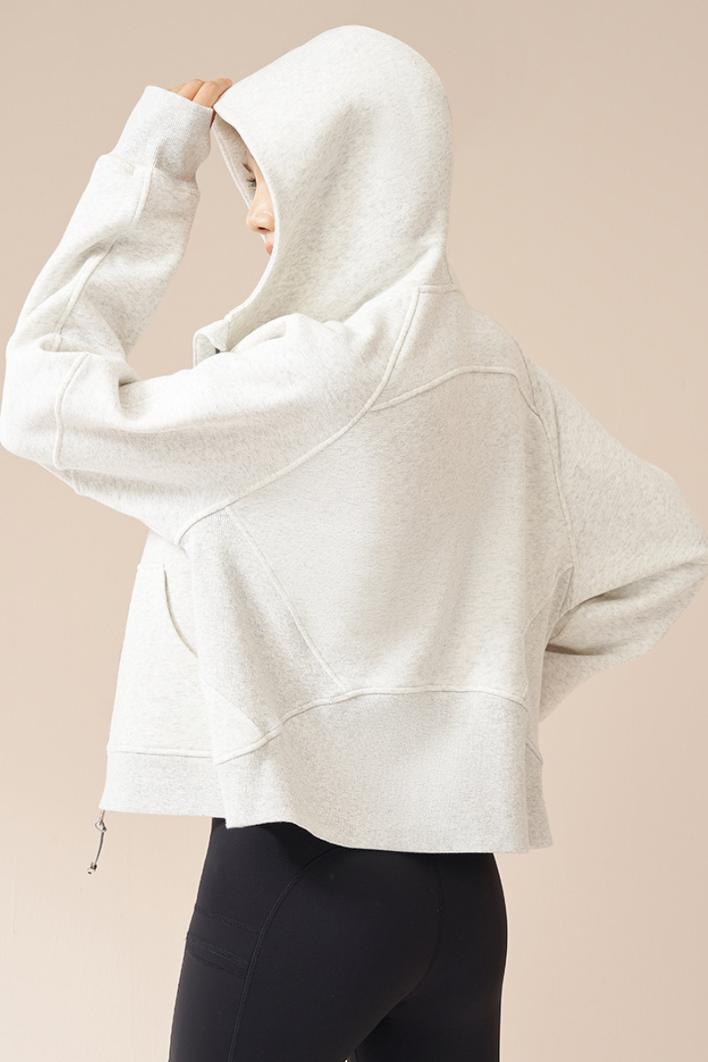 Thick-lined hooded sports sweatshirt