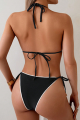 Women's Sexy Halterneck Triangle Cup Side Tie Bikini