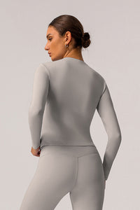 Women Light Fleece Sports Casual Long-Sleeved T-Shirt