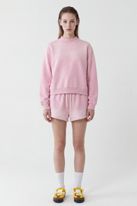 Women's Gradient Mock Neck Sweatshirt And Shorts 2 Piece Set