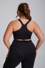 Plus Women's Butter-Soft Sports Bra & Pocket Yoga Leggings Two-Piece Set