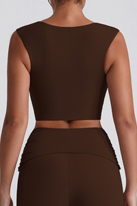 Women's V -Neck Cropped  Sports Yoga Tank Top
