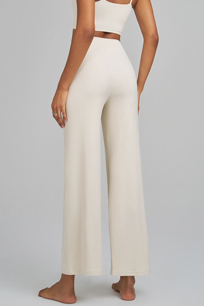 High-elastic, relaxed, wide-leg pants
