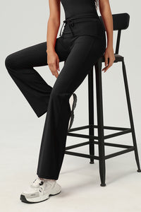 Women Butt-Lifting High-Waisted Elastic Quick-Dry Yoga Flared Pants With T-Sculpt