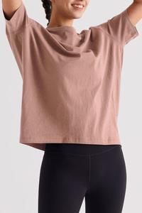 Women's Summer Oversized Boat Neck Solid Sports T-Shirt
