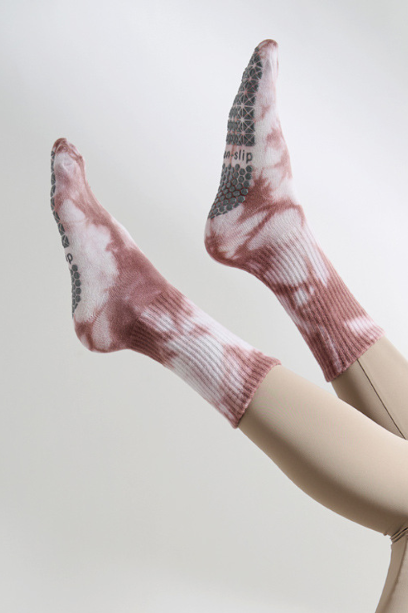 Women's Ombre Gradient Crew Yoga Grip Full-Toe Socks
