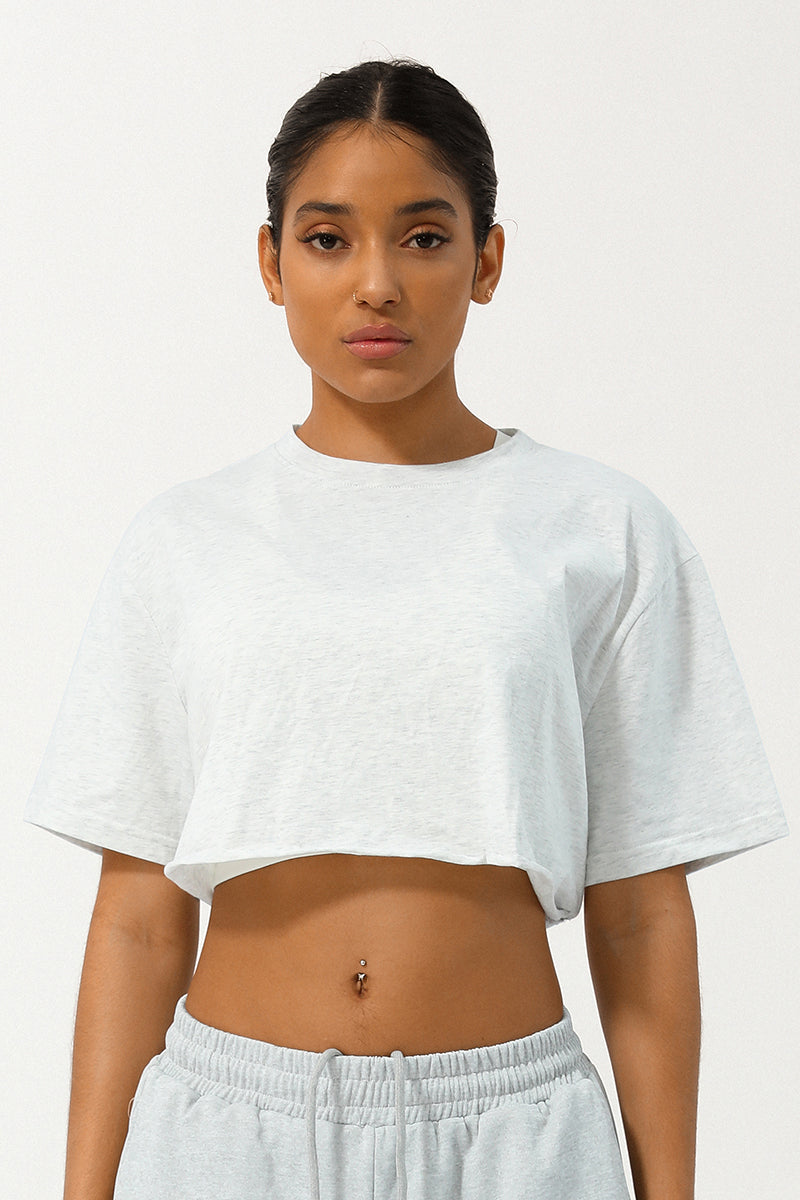 Women Loose Sport Crop Top T-Shirt