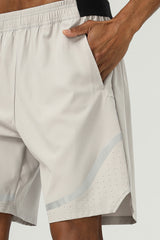 Men Casual Loose Reflective Iron-On Quick-Dry Four-Way Stretch Breathable Mid-Length Sports Training Summer Shorts