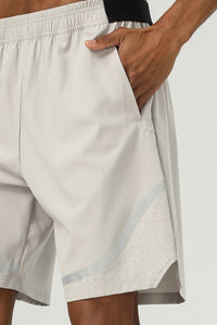 Men Casual Loose Reflective Iron-On Quick-Dry Four-Way Stretch Breathable Mid-Length Sports Training Summer Shorts