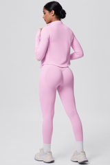 Women's Seamless Tank Top Sport Leggings Jacket Three-Piece Set