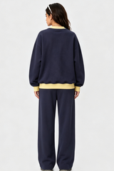 Women's Fall Fleece Mock Neck Sweatsh & Sweatpants Set