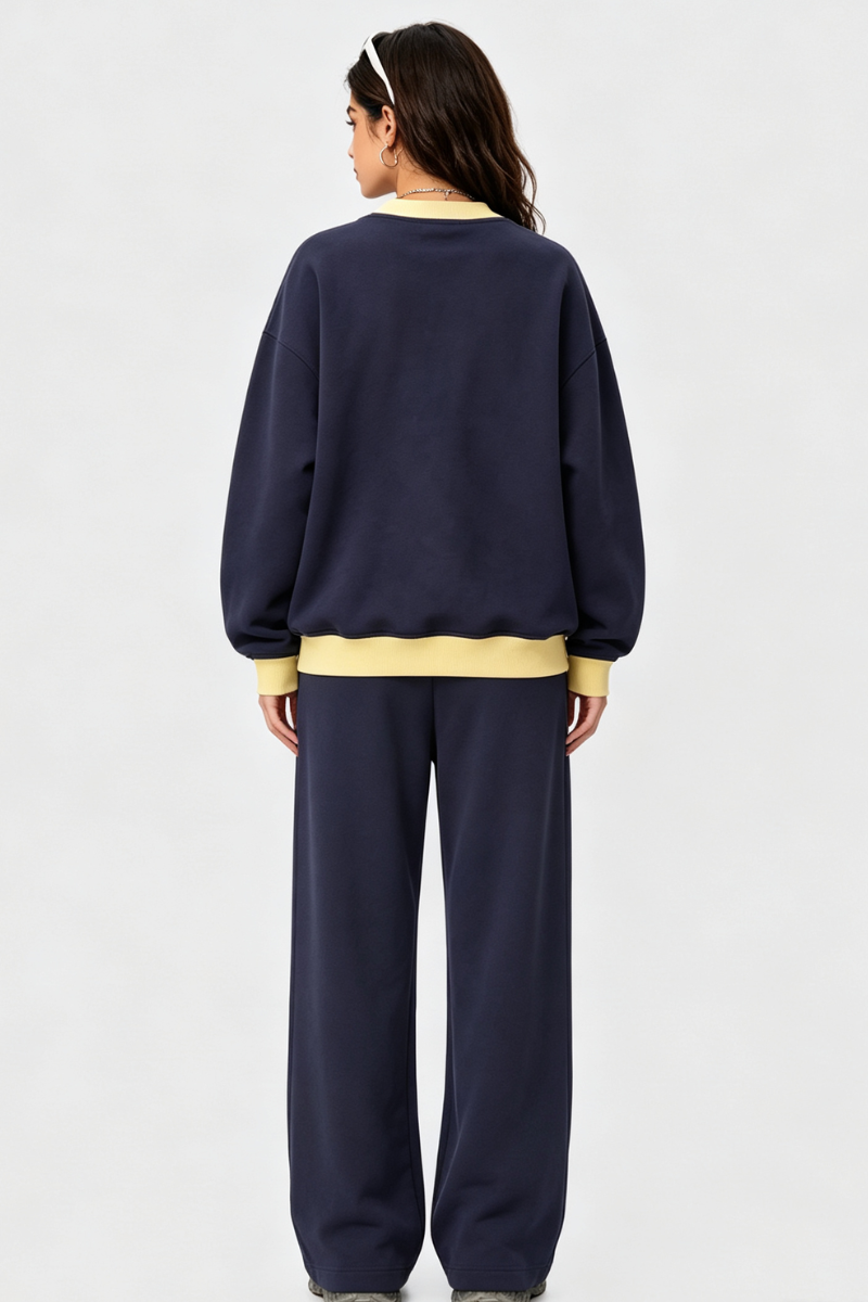 Women's Fall Fleece Mock Neck Sweatsh & Sweatpants Set