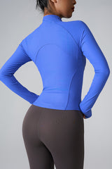 Women'S Zip Stripe Skinny Sports Long Sleeve Jacket