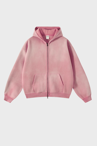 Unisex 360G Heavyweight Washed Distressed Hooded Jacket