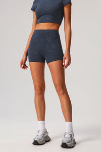 Women Gold Foil Fabric Sports Shorts
