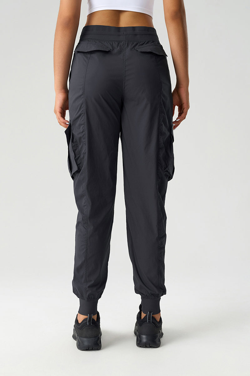 Women Mid-Rise Drawstring Leg Loose-Fitting Lightweight Quick-Drying Breathable Outdoor Workwear Sweatpants