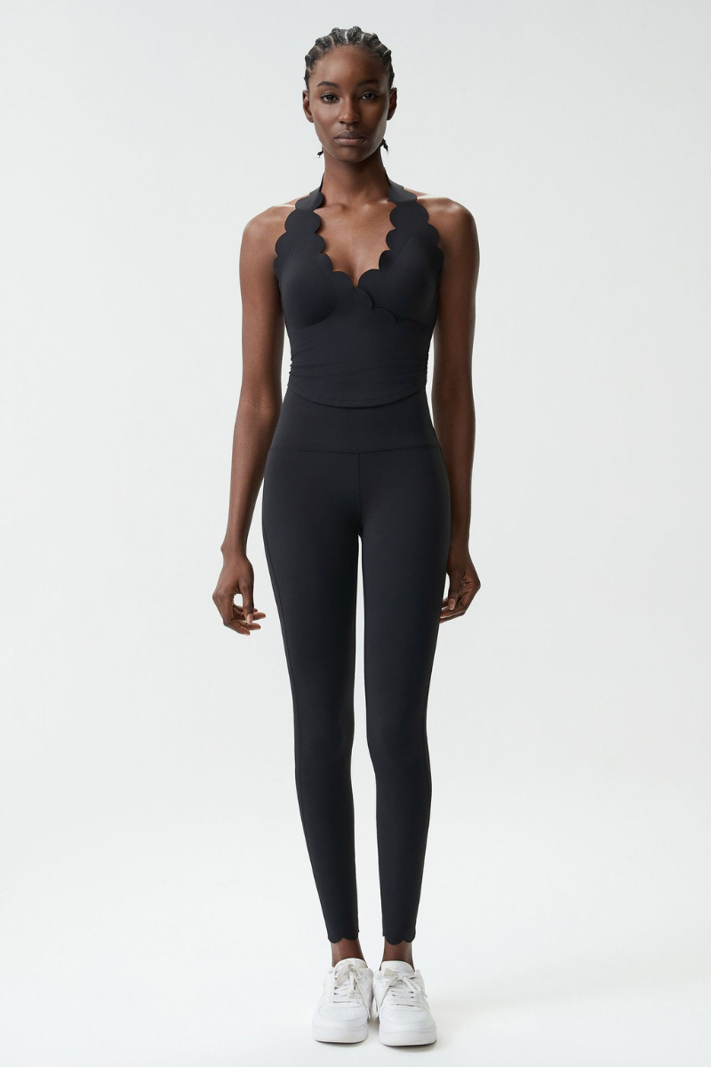 Women's Petal Athletic Set:HalterneckTank Top & Leggings