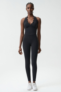 Women's Petal Athletic Set:HalterneckTank Top & Leggings