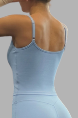 Women's Square Neck Thin Strap Sports Cami Tank Top