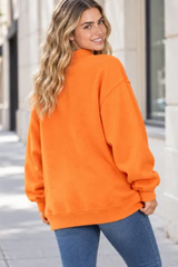 Women's Fall Letter Appliqué Embroidery Mockneck Sweatshirt