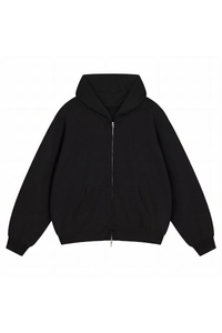 Unisex Fall Relaxed Drop Shoulder Full Zip Hooded Jacket