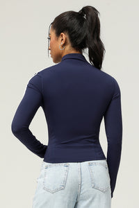 Women'S Zipper White Strips Sport Jacket