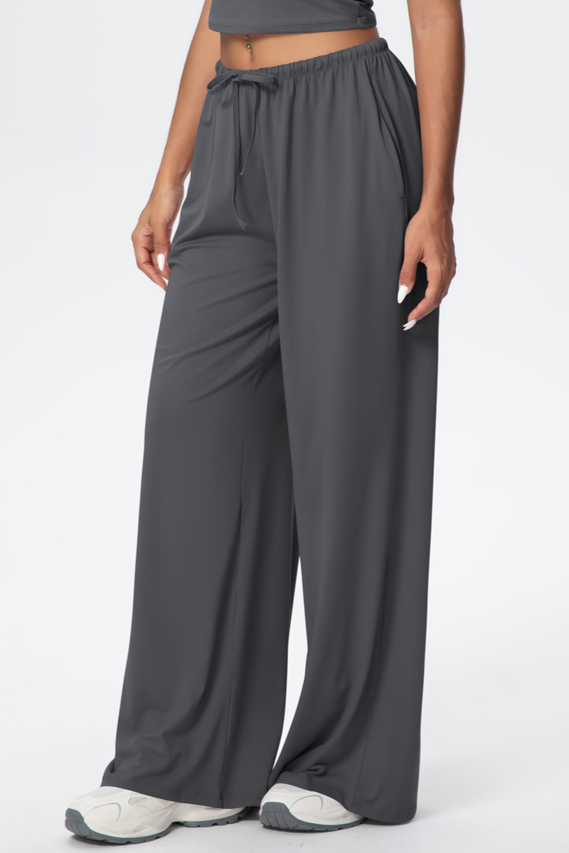 Women’s Drawstring Loose-Fit Athletic Wide-Leg Pants