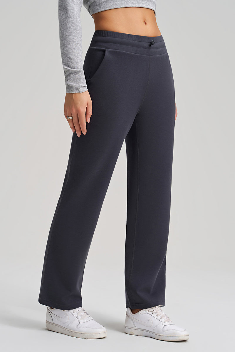 Women Wide Leg Relaxed Fit Mid Waist Yoga Lounge Pants