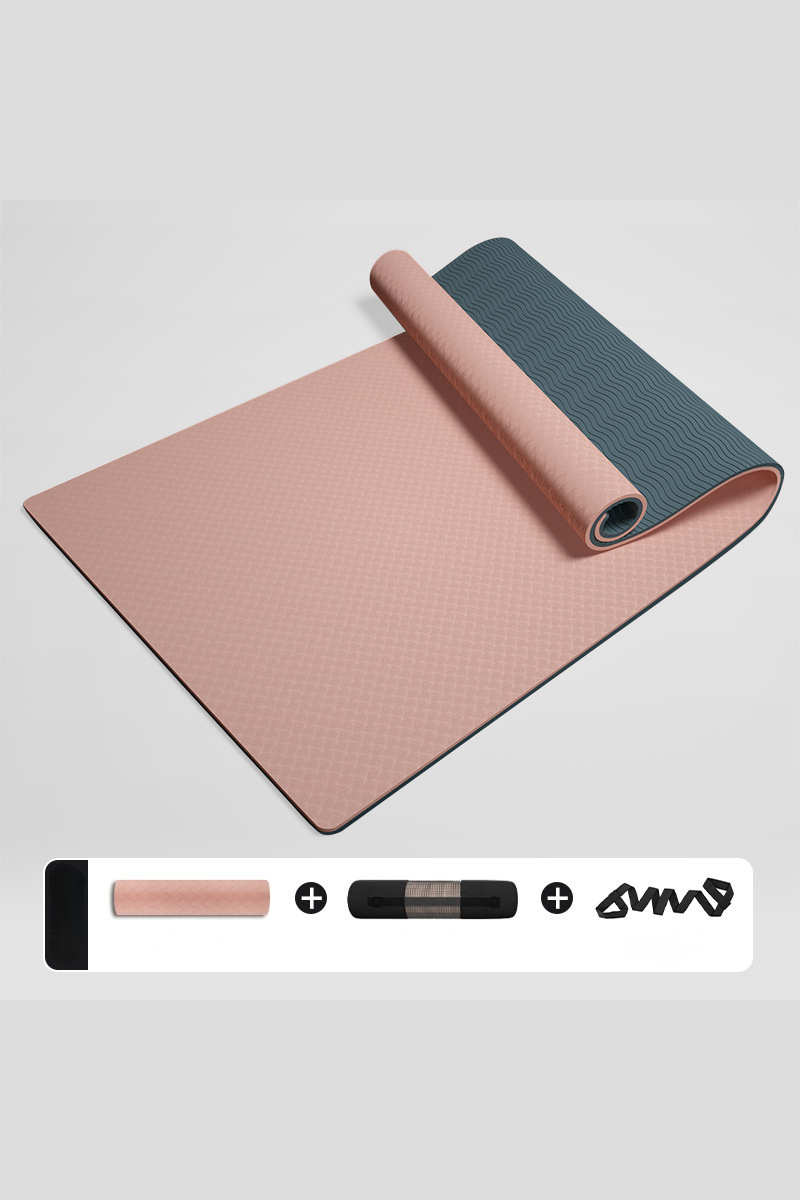 Unisex TPE Non Slip Shock Proof Yoga Mat - 3pcs Multicolor