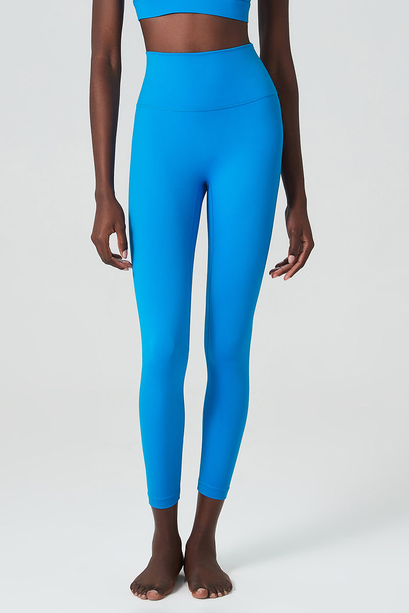 Solid high-waisted casual sports leggings