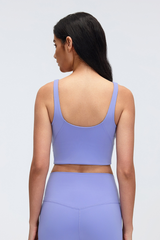Women's V-Neck Wide Strap Beautiful Back Sports Yoga Bra