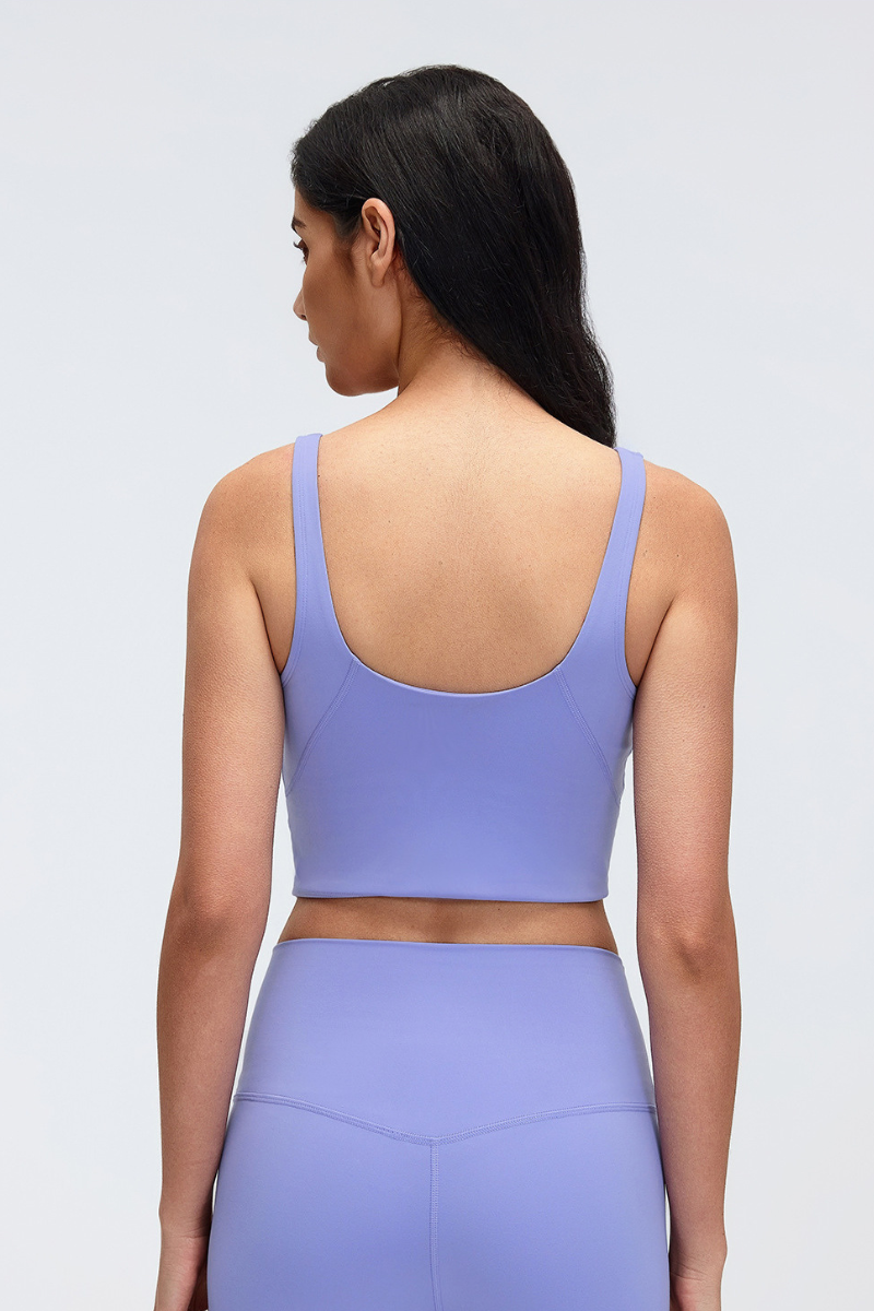 Women's V-Neck Wide Strap Beautiful Back Sports Yoga Bra