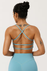 Women'S Pleated Cross Back Sport Bra