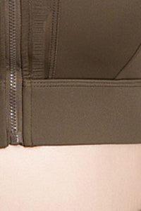 Plus Size Women's Mesh Panel Zip-Up Sports Bra