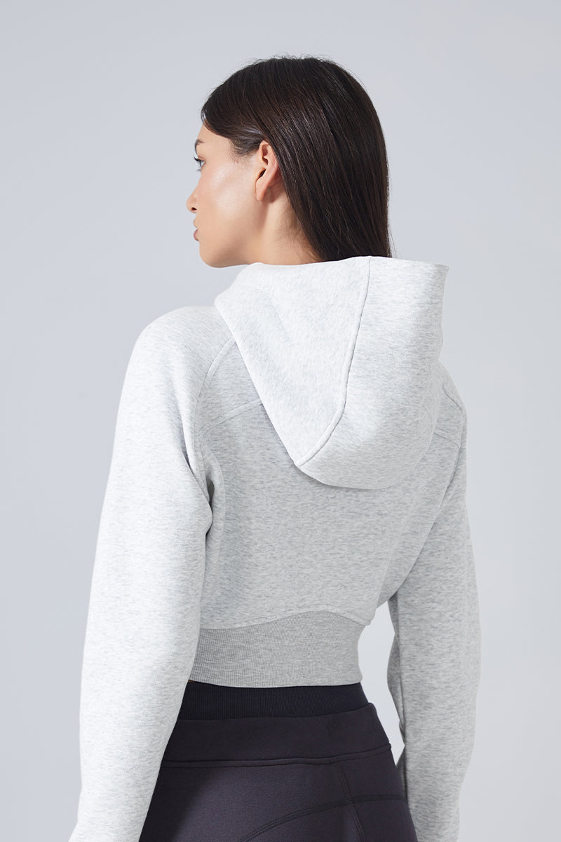 Women'S Loose Yoga Hooded Crop Jacket