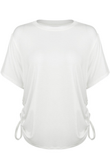 Crinkled short-sleeved T-shirt