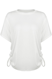 Crinkled short-sleeved T-shirt