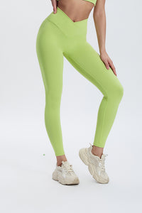 Women'S Bright Crossover High-Waisted Hip Lift Dance Stretch Cropped Pants