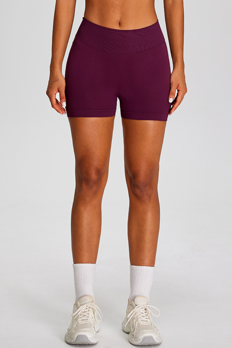 Women's Seamless Pleated Buttocks Lift Sports Yoga Shorts