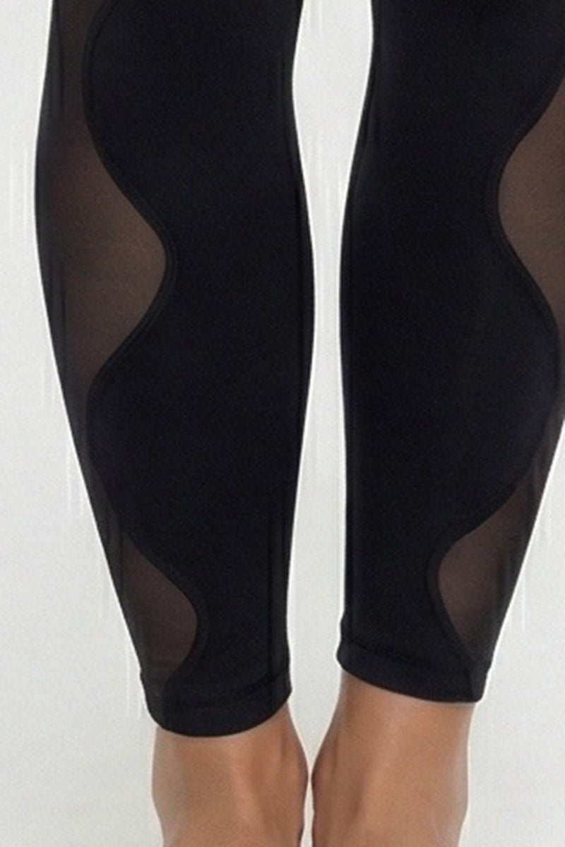 Women's Side Mesh-Paneled Breathable High-Waist Yoga Leggings