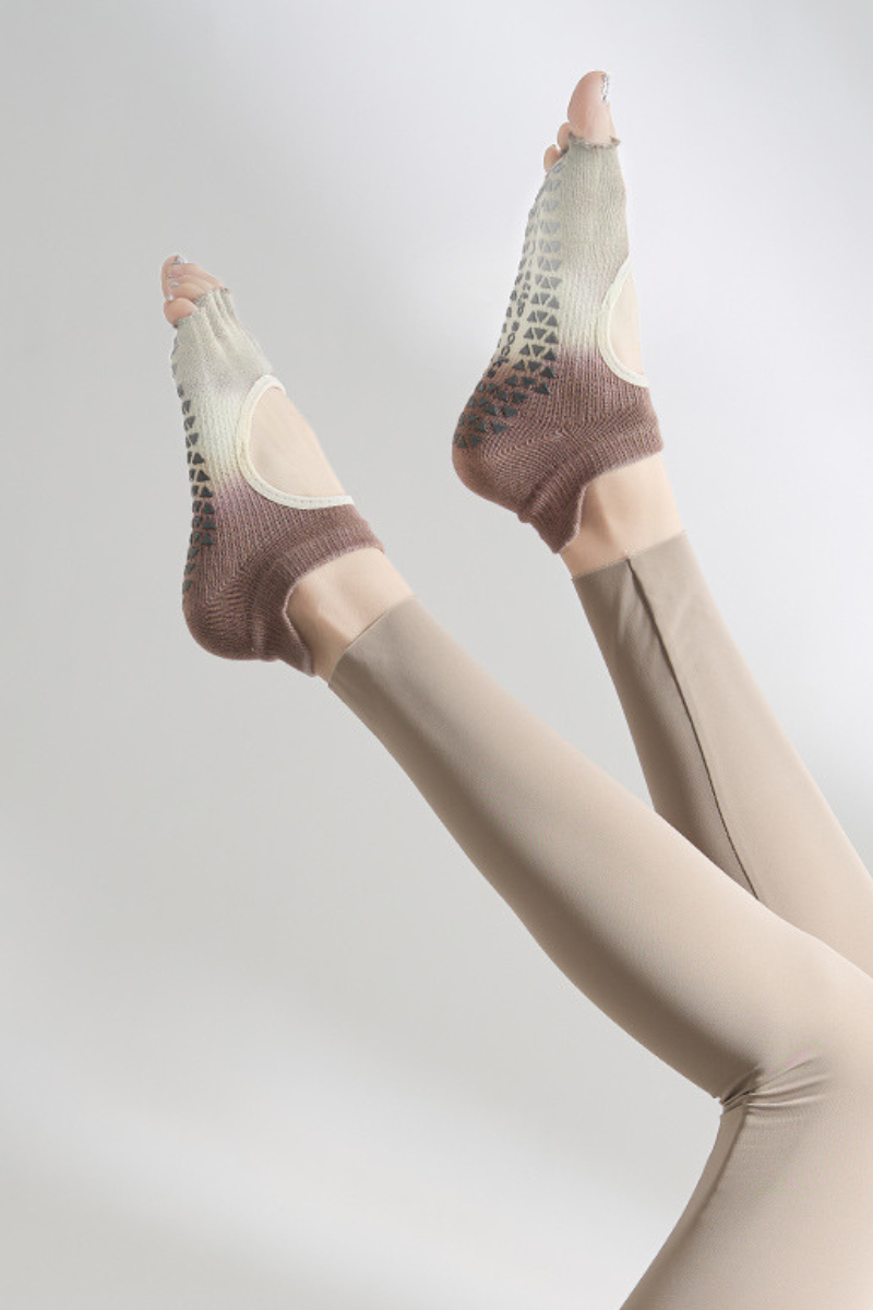 Women's Ombre Gradient Open-Toe Yoga Grip Five-Toe Socks