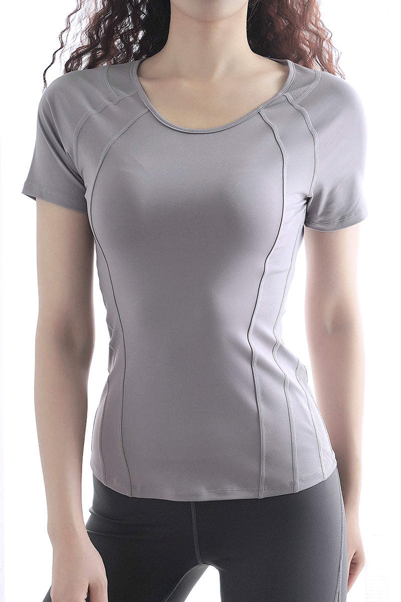 Stretch yoga fitness wear short sleeve T-shirt