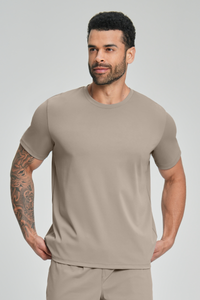 Men's Brushed Round-Neck Casual Sports T-shirt