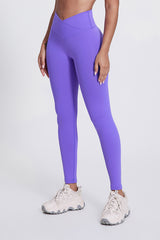 Women'S Bright Crossover High-Waisted Hip Lift Dance Stretch Cropped Pants