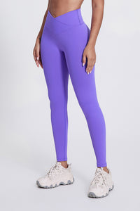 Women'S Bright Crossover High-Waisted Hip Lift Dance Stretch Cropped Pants